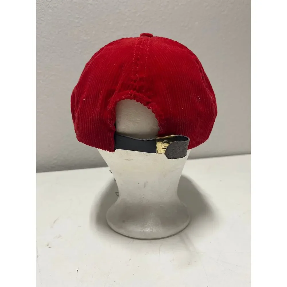 Vintage “Big Sur Waterbeds” Imperial Headwear Corduroy Snapback Red Hat USA